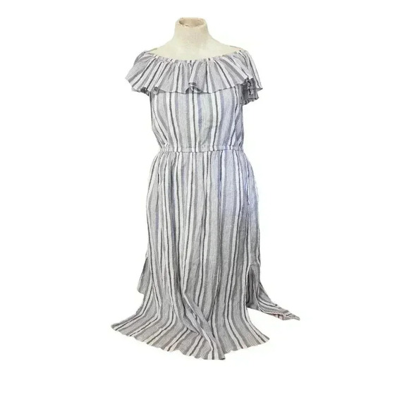 Michael Kors Dresses & Skirts - Michael Kors ruffled off the shoulder midi dress cotton size large